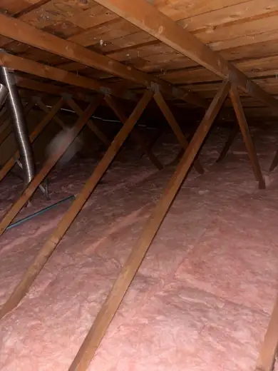 Attic new insulation rafters
