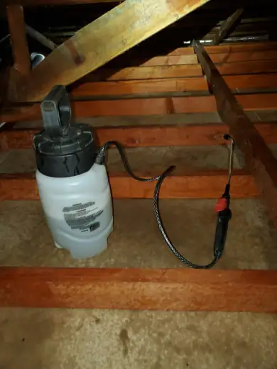 Attic sanitizing sprayer