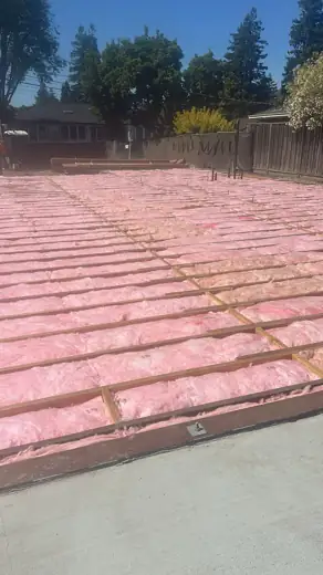 Underfloor batts installed across a new raised foundation