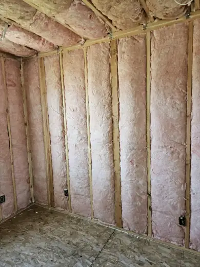 Corner of a remodel with batts installed