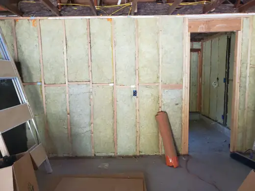 Interior walls insulated for sound