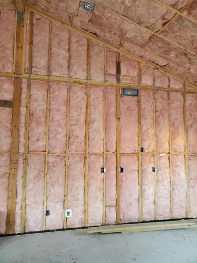 Walls and vaulted ceiling insulated